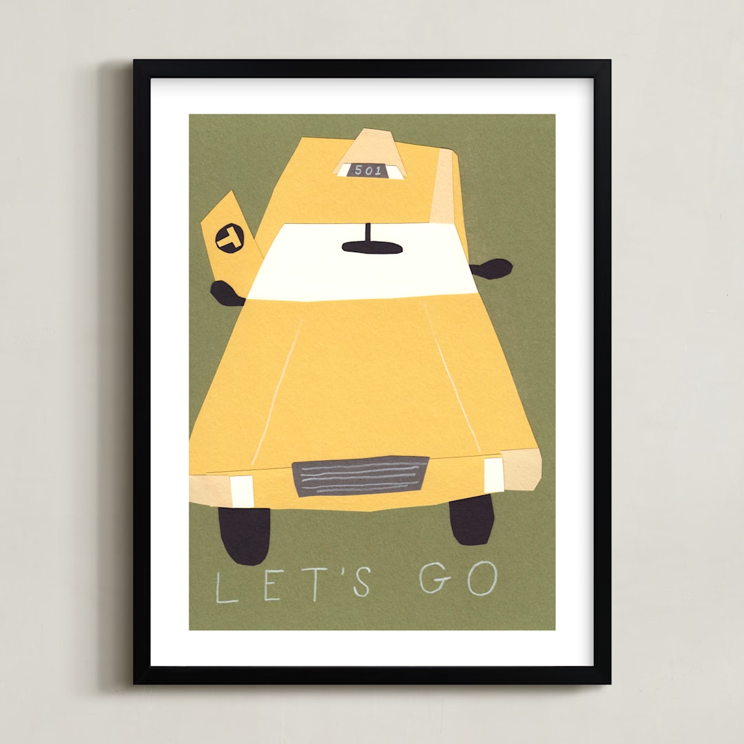 "Let's Go" - Art Print in White by Elliot Stokes - Framed