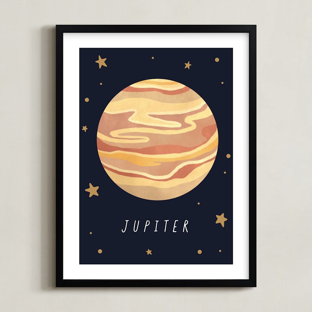 "Solar System III (Jupiter)" - Art Print in Night by Elly - Framed