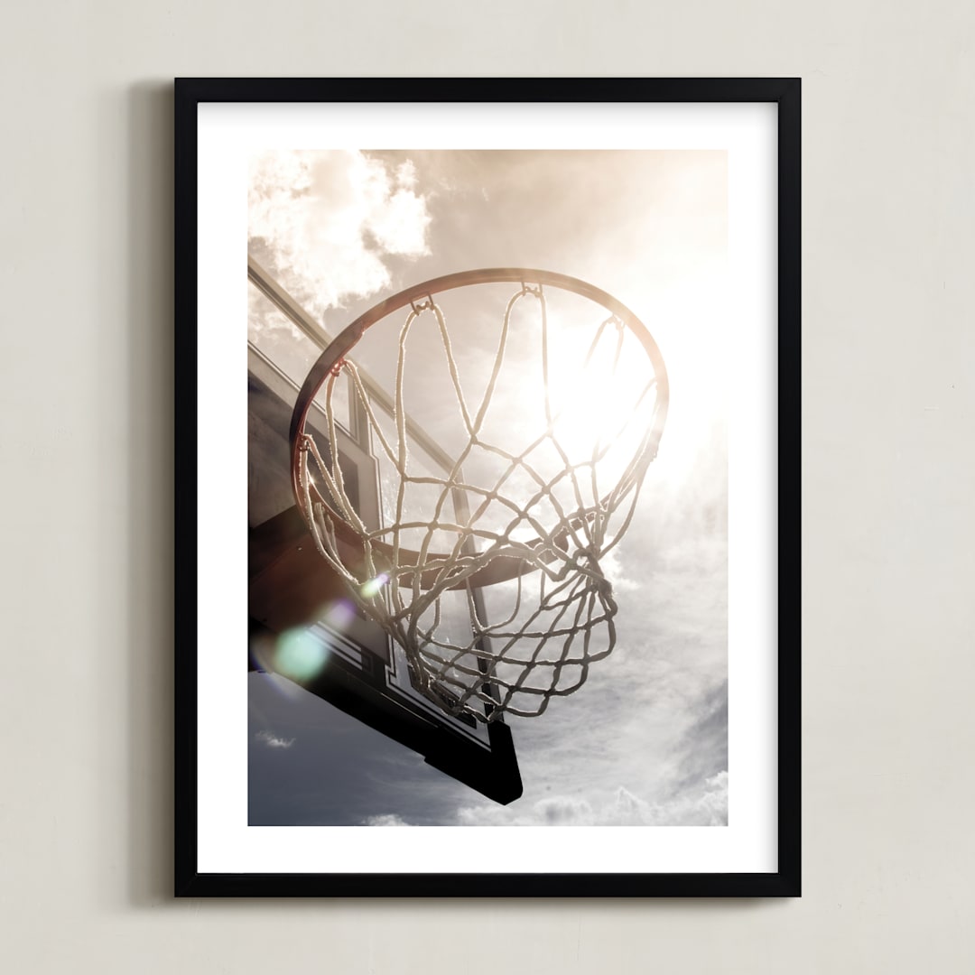 "Hoop Sunflare" - Art Print in Sky by Beth Murphy - Framed