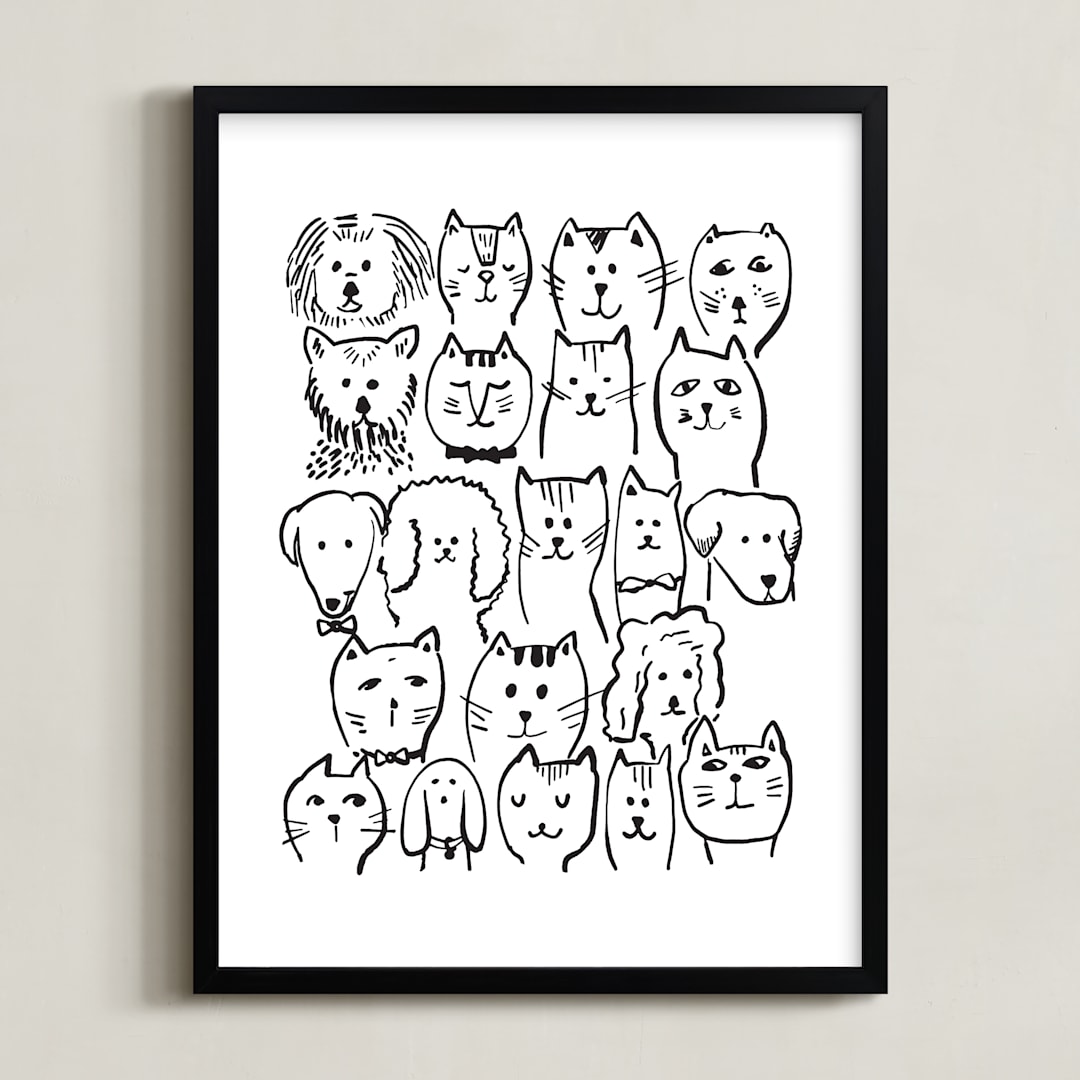 "I Want A Million Pets I" - Art Print in Galaxy by Lucrecia Caporale - Framed