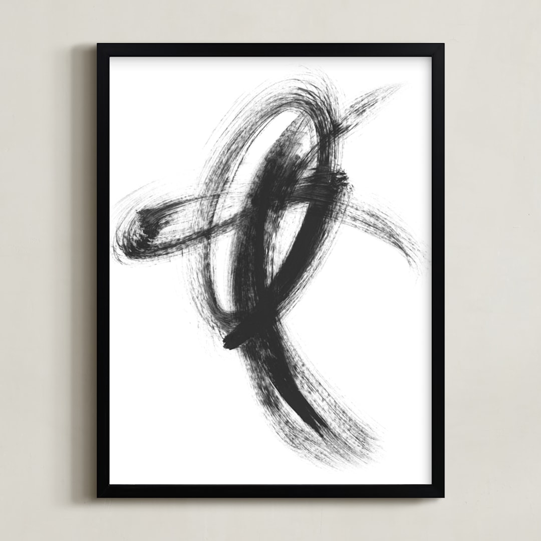 "Camino" - Art Print in Black by Misty Hughes - Framed