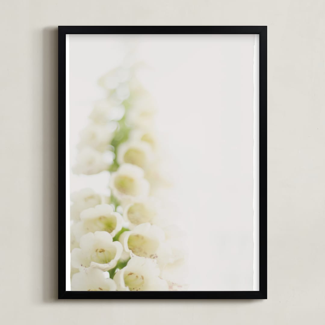 "Faded foxglove" - Art Print in Putty by Stacy Cooke - Framed