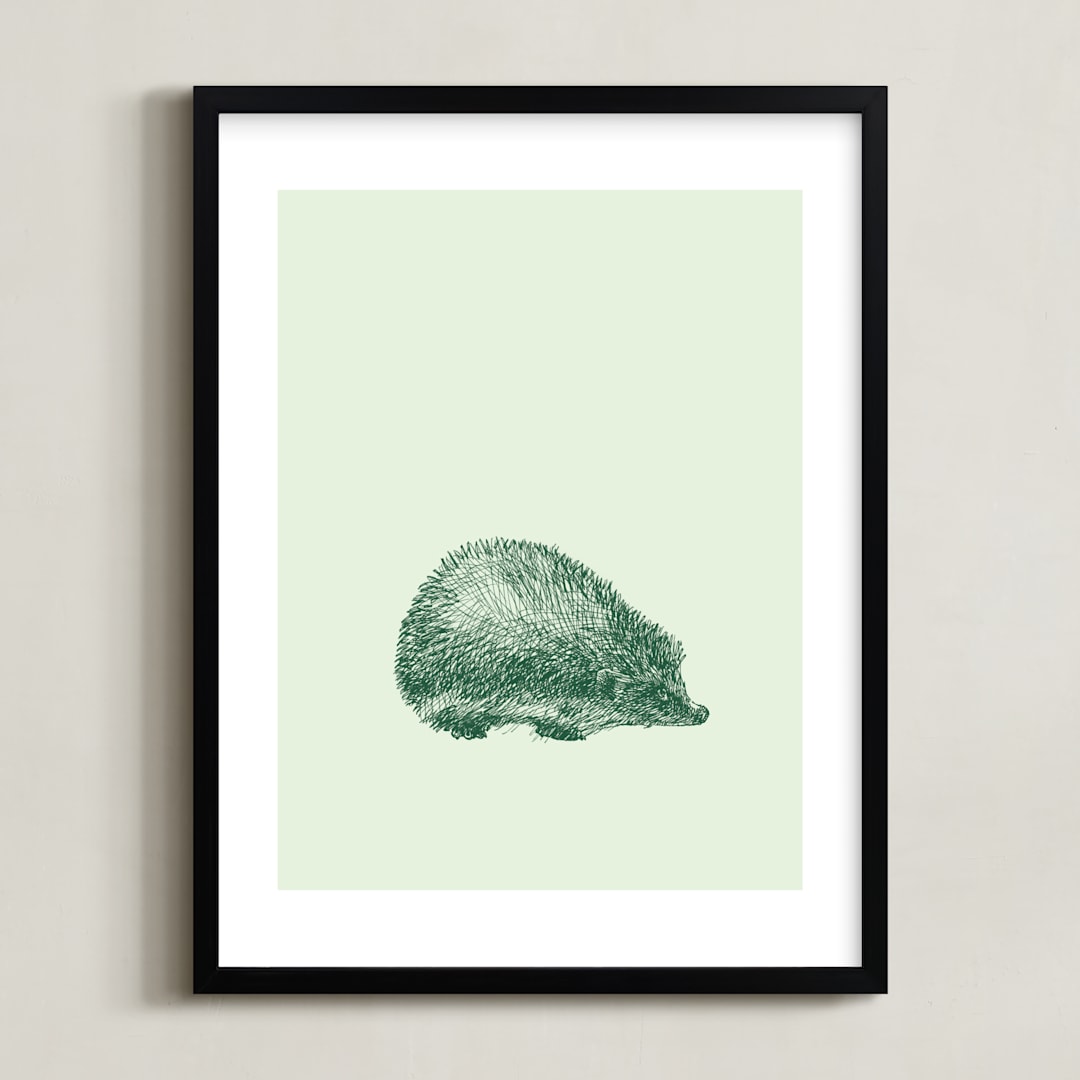 "The Hedgehog" - Art Print in mint by IMG_101 - Framed