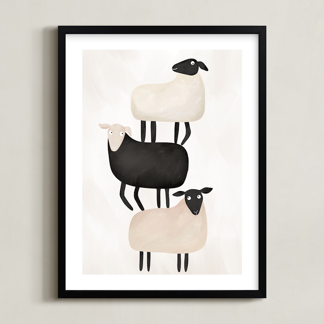"I got your back" - Art Print in Wool by Maja Cunningham - Framed