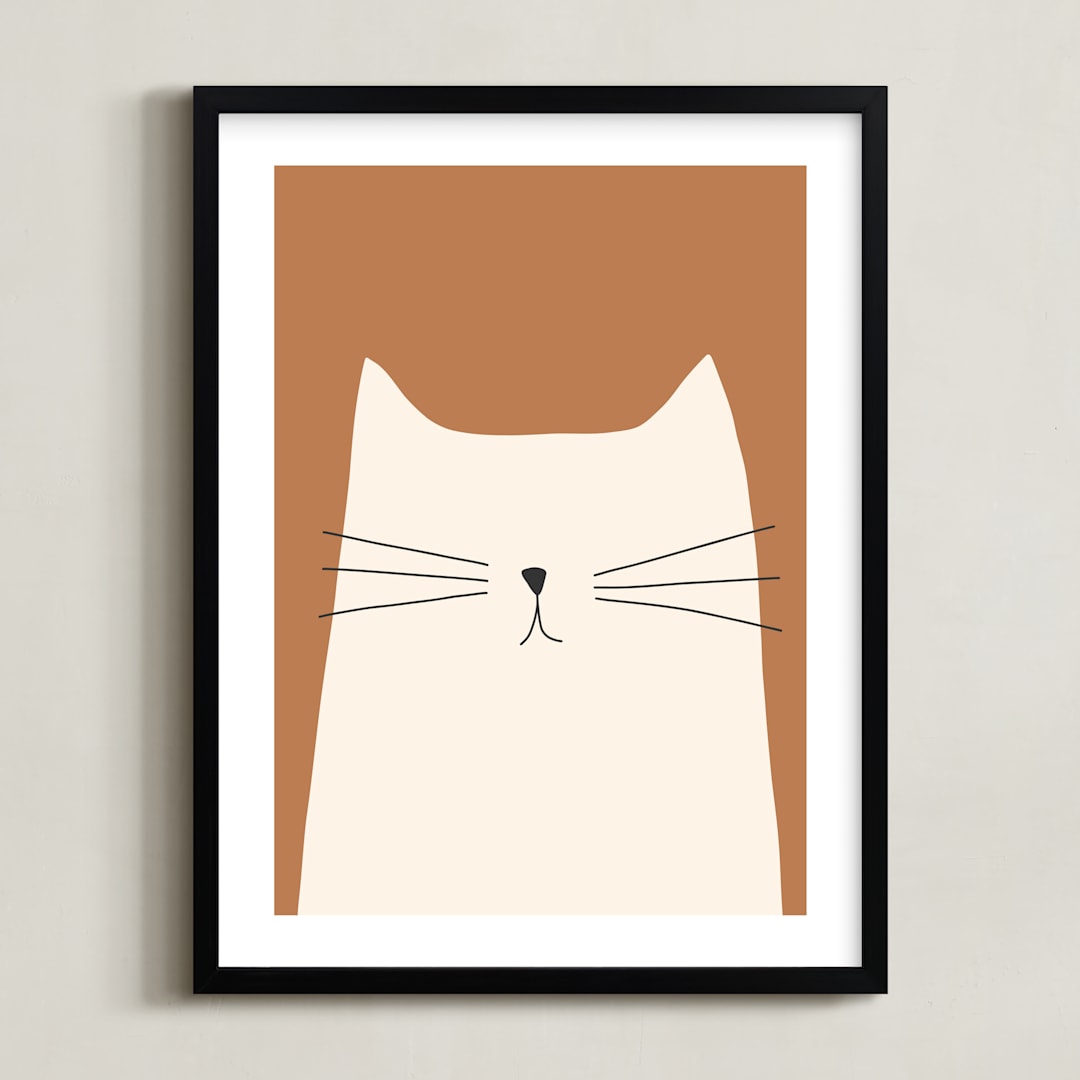 "House Cat" - Art Print in Sienna by Coit Creative - Framed