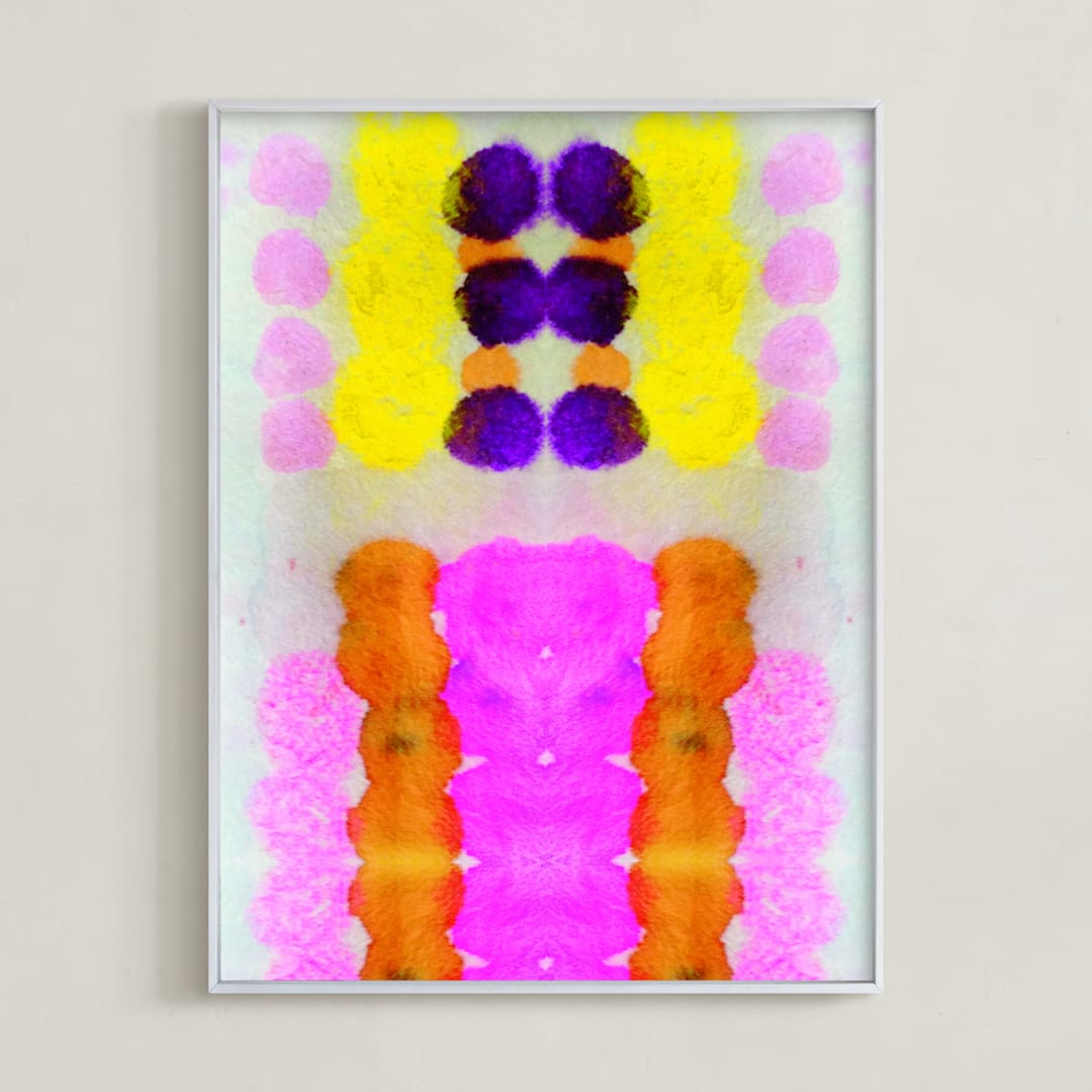 "Hot pink" - Art Print in Hot pink by HAPI ART - Framed