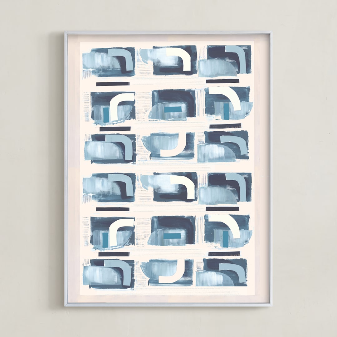 "Indochine" - Art Print in Cobalt by AlisonJerry - Framed