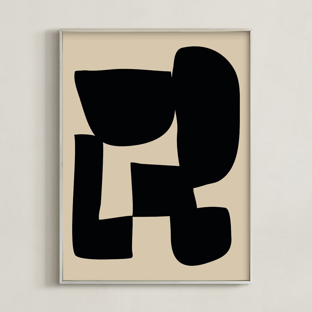 "Connect" - Art Print in Noir by Beth Vassalo - Framed