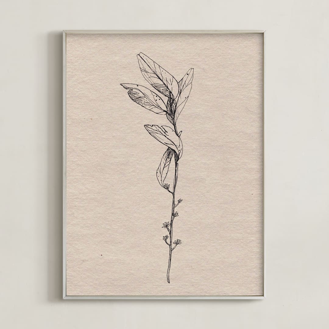 "Dancing Branches" - Art Print in Brown Paper by Andrea Rose - Framed