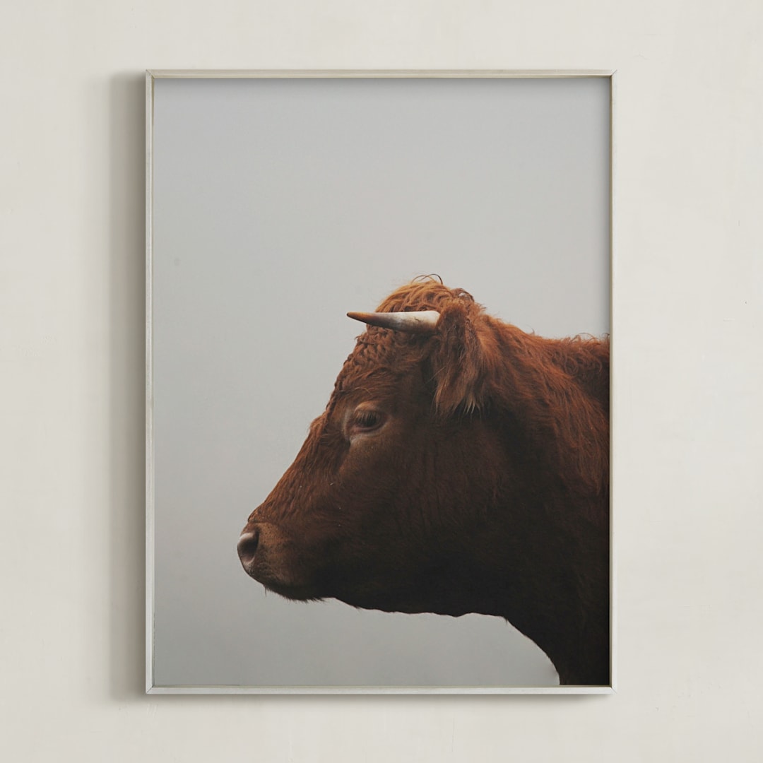 "Isla" - Art Print in Moody Grey by Amy Carroll - Framed