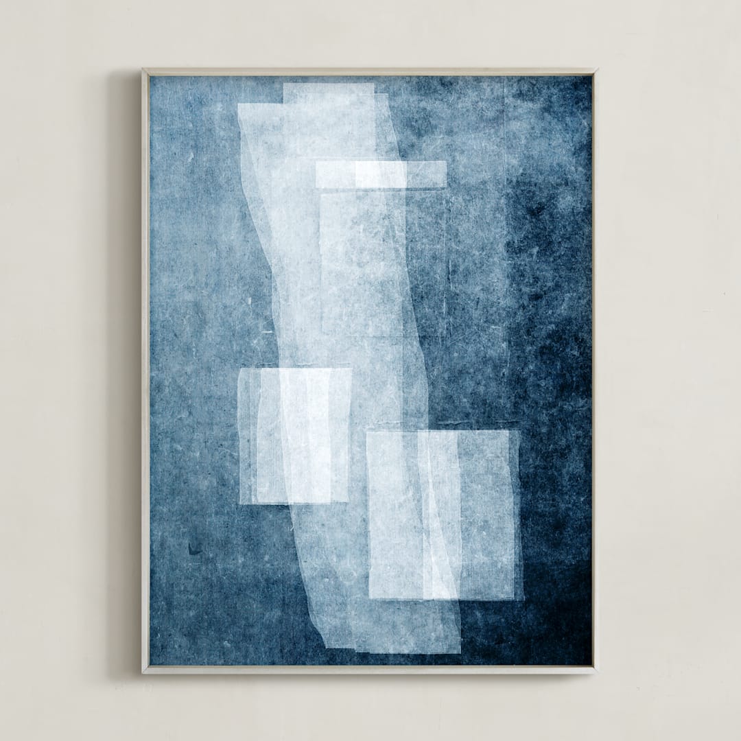 "Sealed Memories" - Art Print in Misty Indigo by Debra Pruskowski - Framed