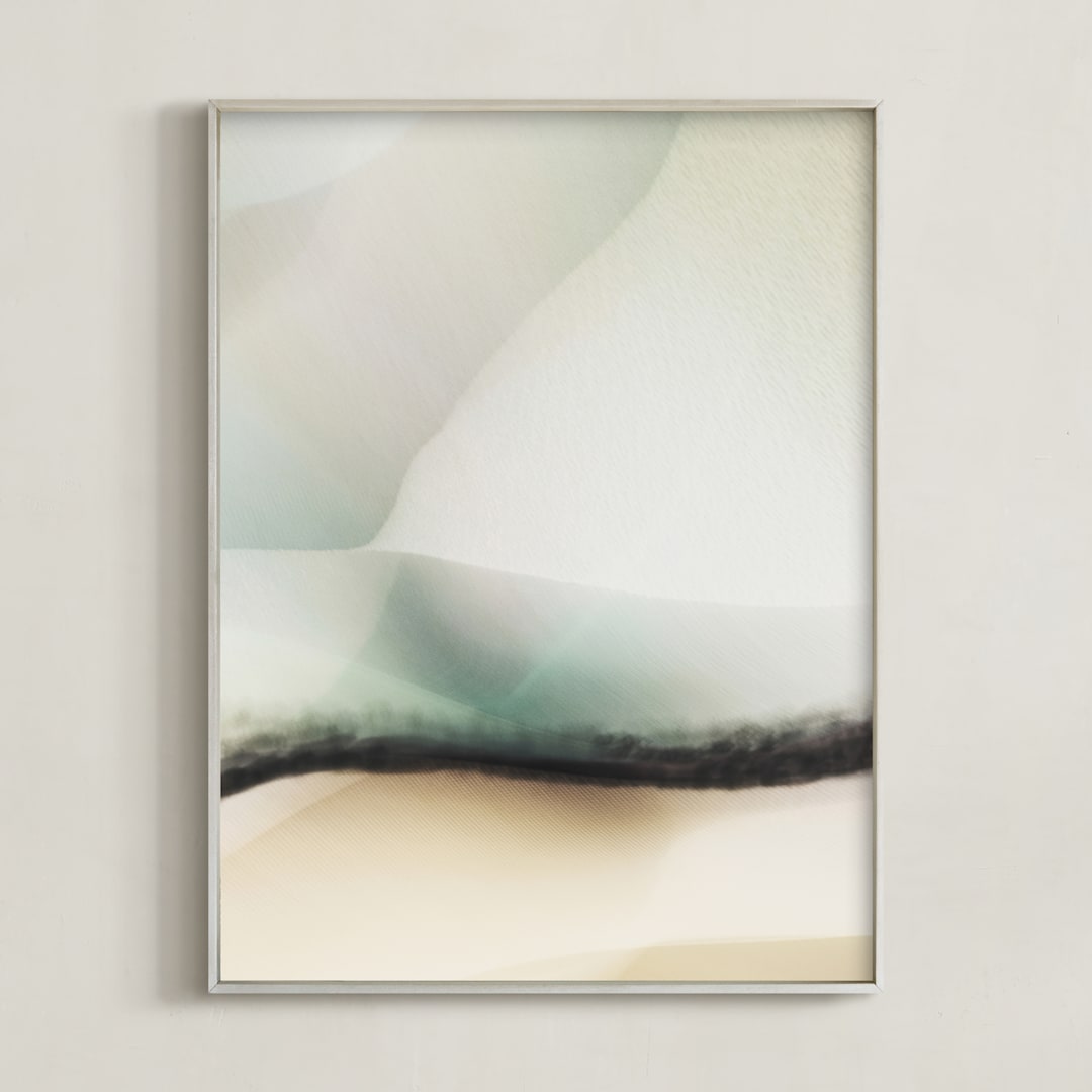 "Trade Winds" - Art Print in Teal by Karen Kardatzke - Framed