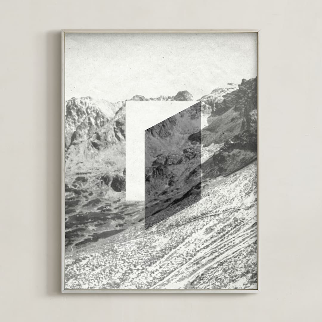 "Mountain View" - Art Print in rock by Sumak Studio - Framed