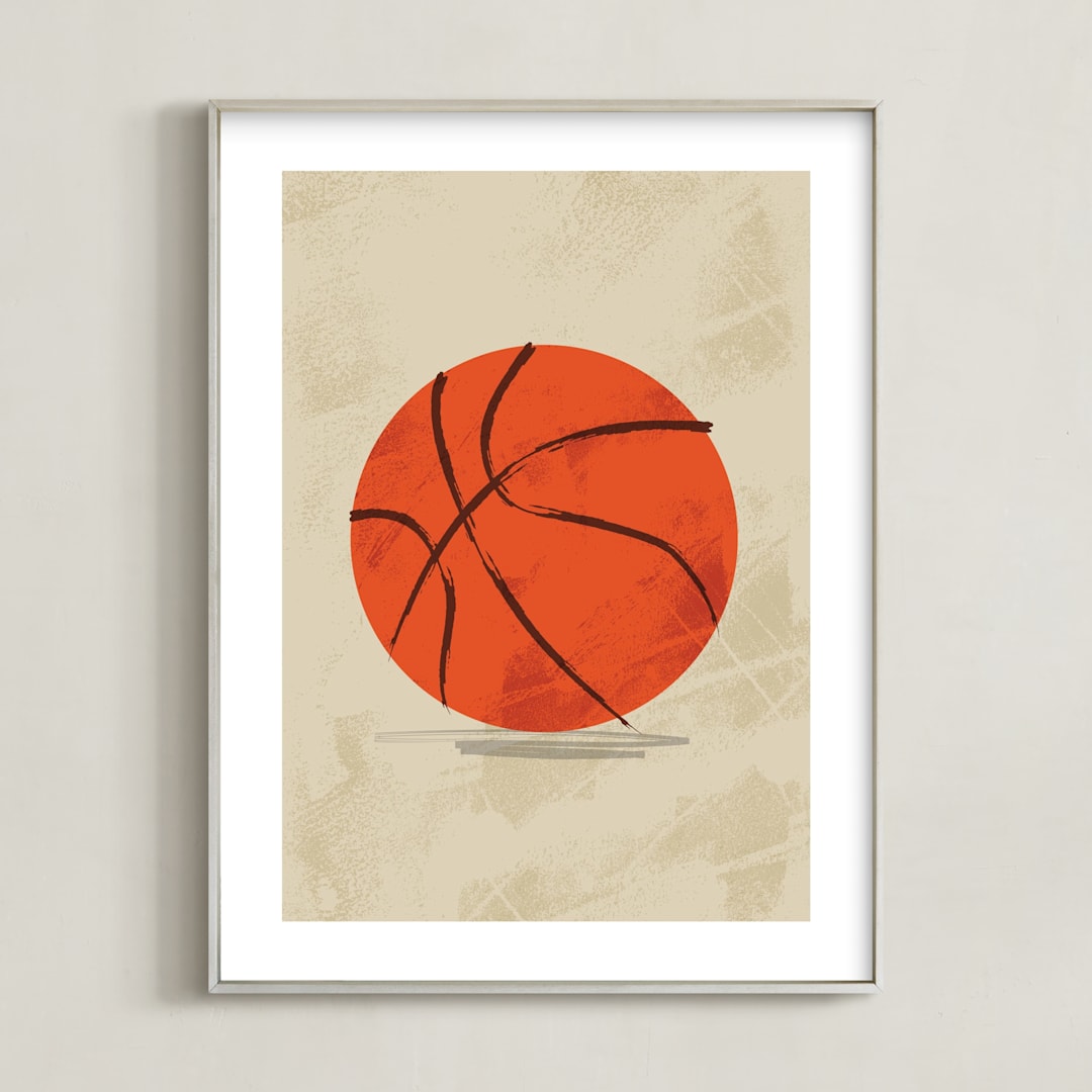 "Let us play basketball" - Art Print in Indoor Court by Susanne Kasielke - Framed
