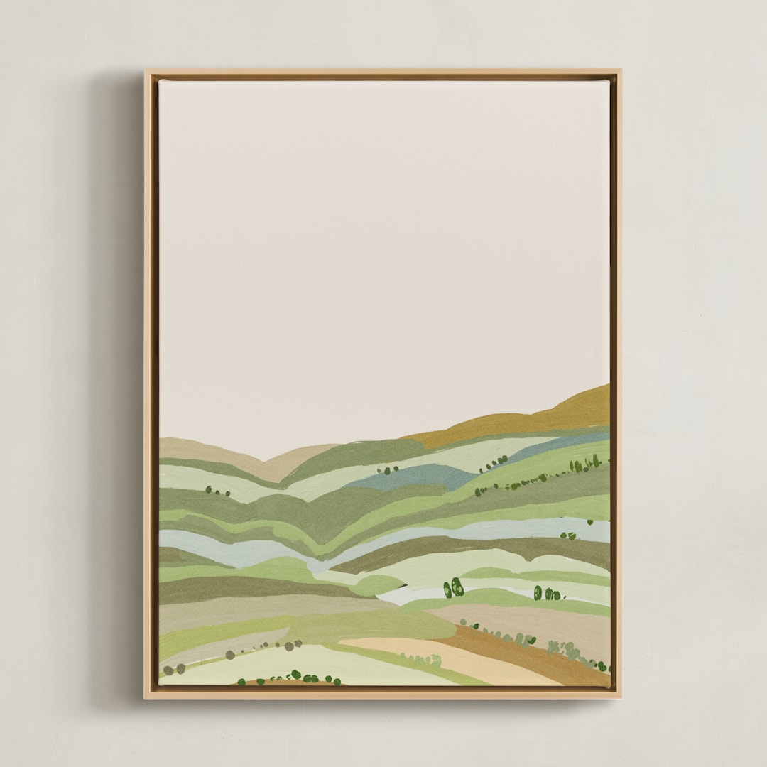 "Meadow Reverie" - Art Print in Fields by Black Botanic - Framed Canvas