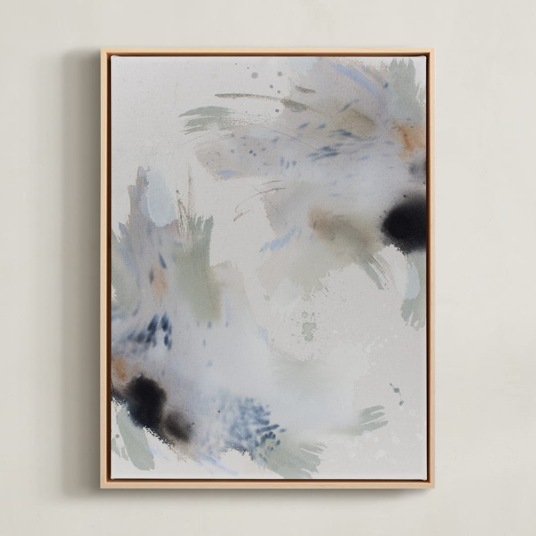 "Seemingly Separate" - Art Print in Slate Grey by Christa - Framed Canvas