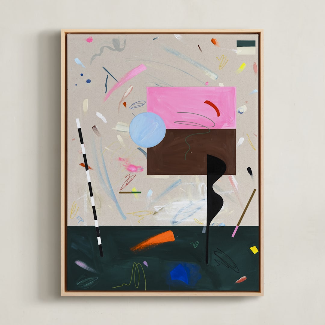 "A Marriage of True Minds" - Art Print in Neon Pink by Keren Toledano - Framed Canvas