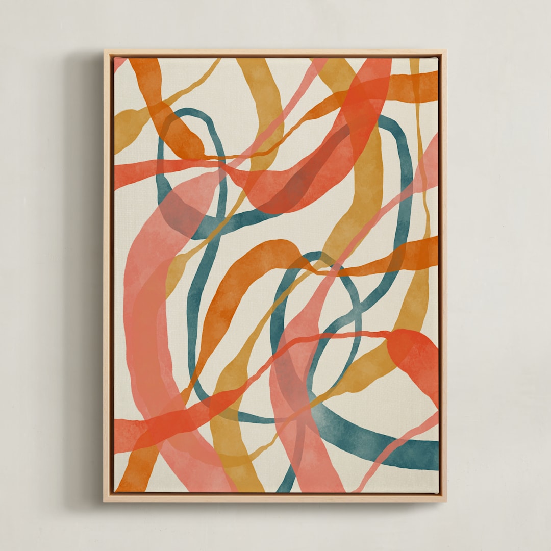 "Orange Twist" - Art Print in Orange by ALICIA BOCK - Framed Canvas
