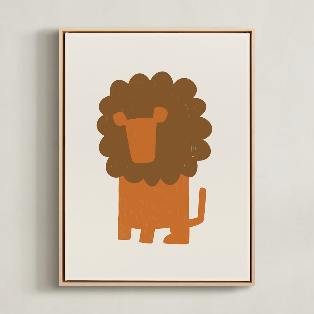 "Safari 1" - Art Print in Ivory by JeAnna Casper - Framed Canvas