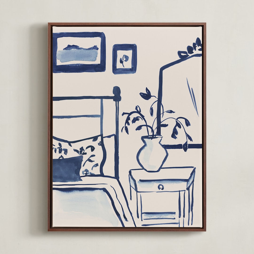 "Pretty Room" - Art Print in Vanilla by Teju Reval - Framed Canvas