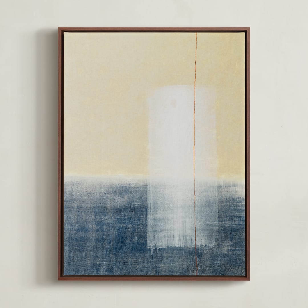 "Lumen" - Art Print in Pastel Yellow by Tania Medeiros - Framed Canvas