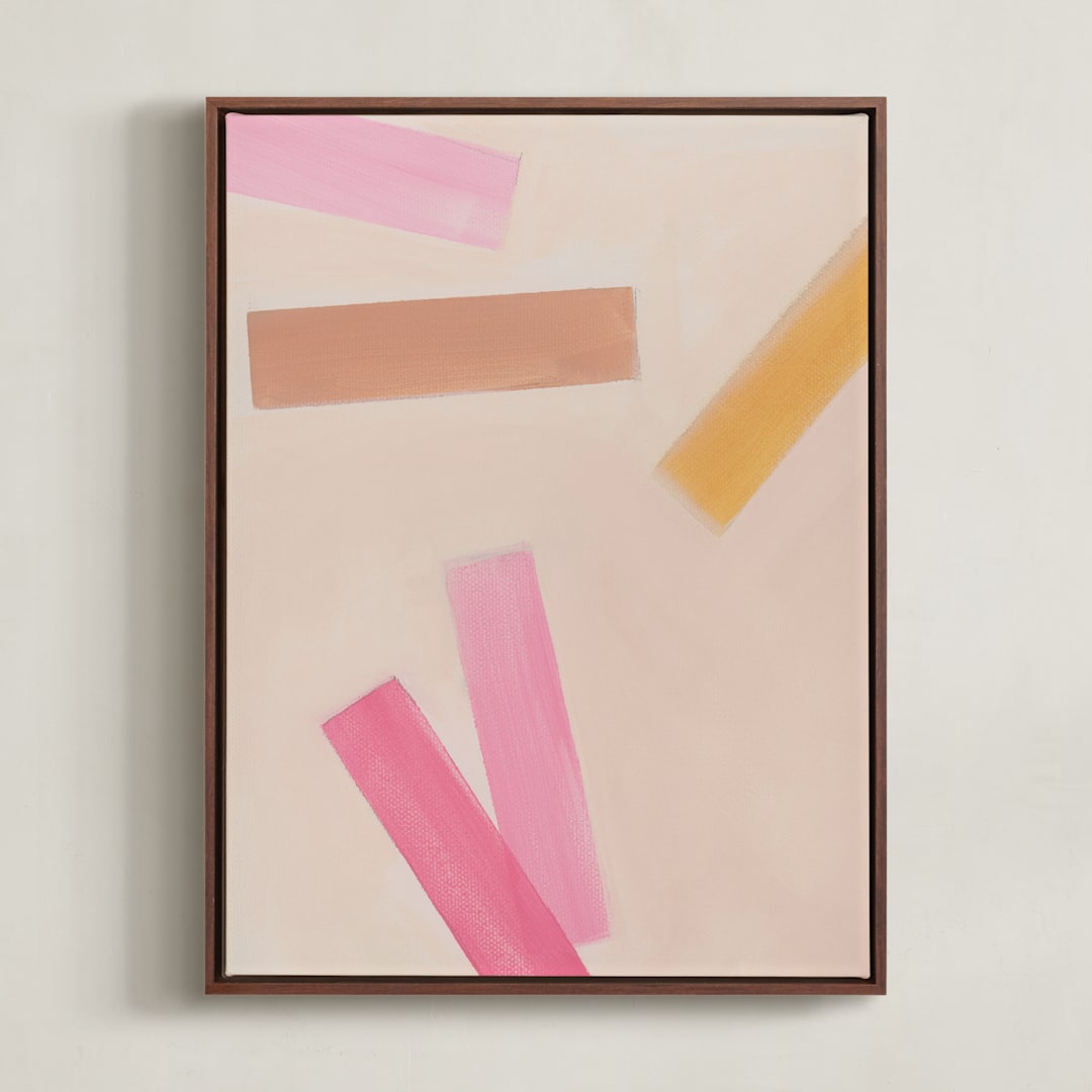"Confetti 1" - Art Print in Cotton Candy by Maja Cunningham - Framed Canvas