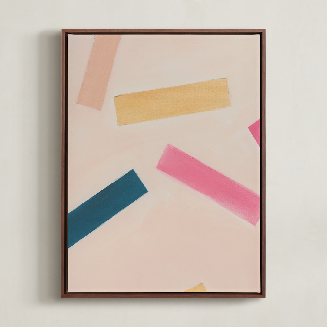 "Confetti 2" - Art Print in Cotton Candy by Maja Cunningham - Framed Canvas