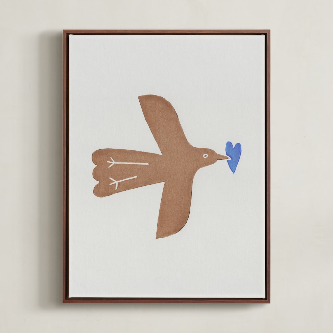 "Little Messenger" - Art Print in Clay by Alisa Galitsyna - Framed Canvas