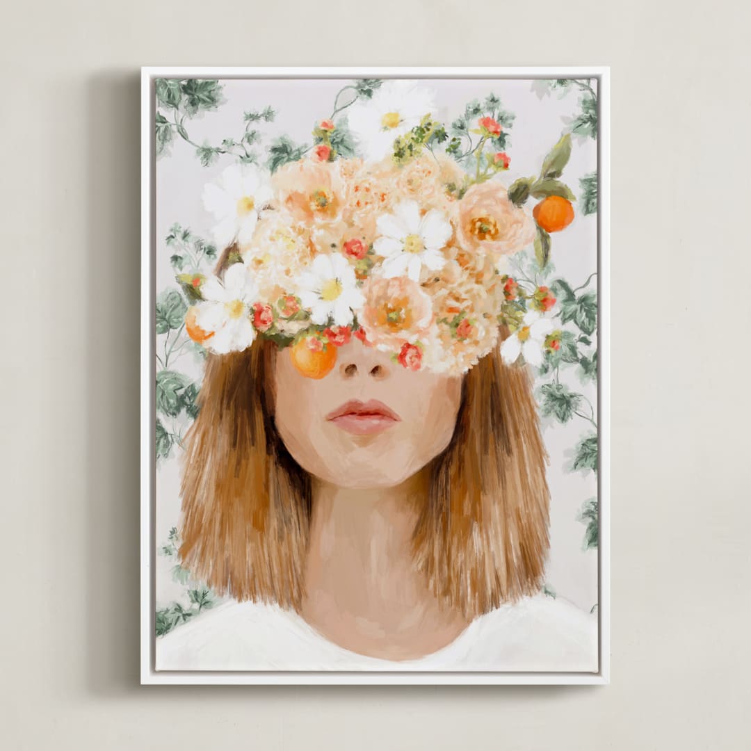 "Ophelia" - Art Print in Ivy by Marabou Design - Framed Canvas