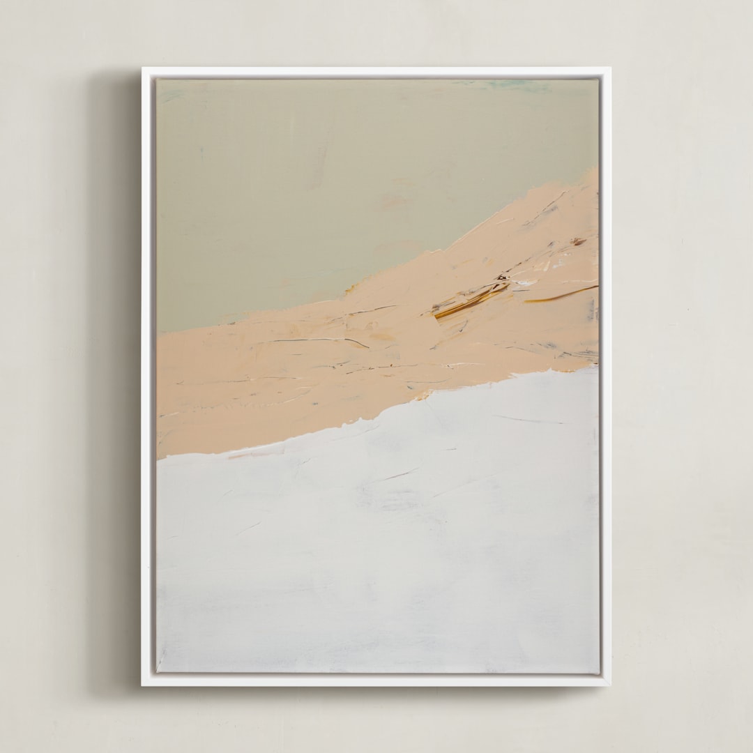 "Muted Abstract Diptych II" - Art Print in peach by Caryn Owen - Framed Canvas