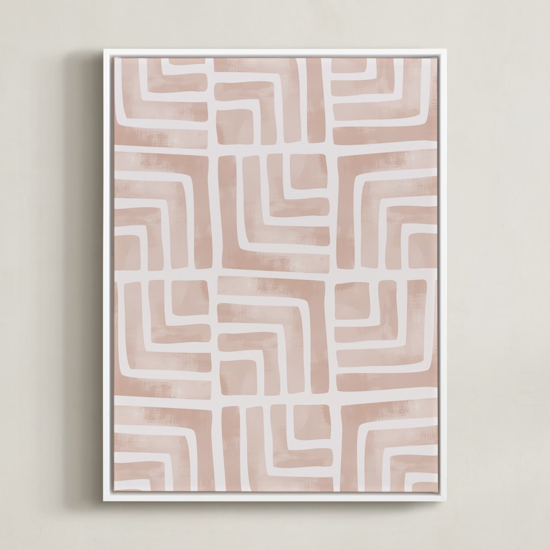 "Painted Geo" - Art Print in Sand by Iveta Angelova - Framed Canvas