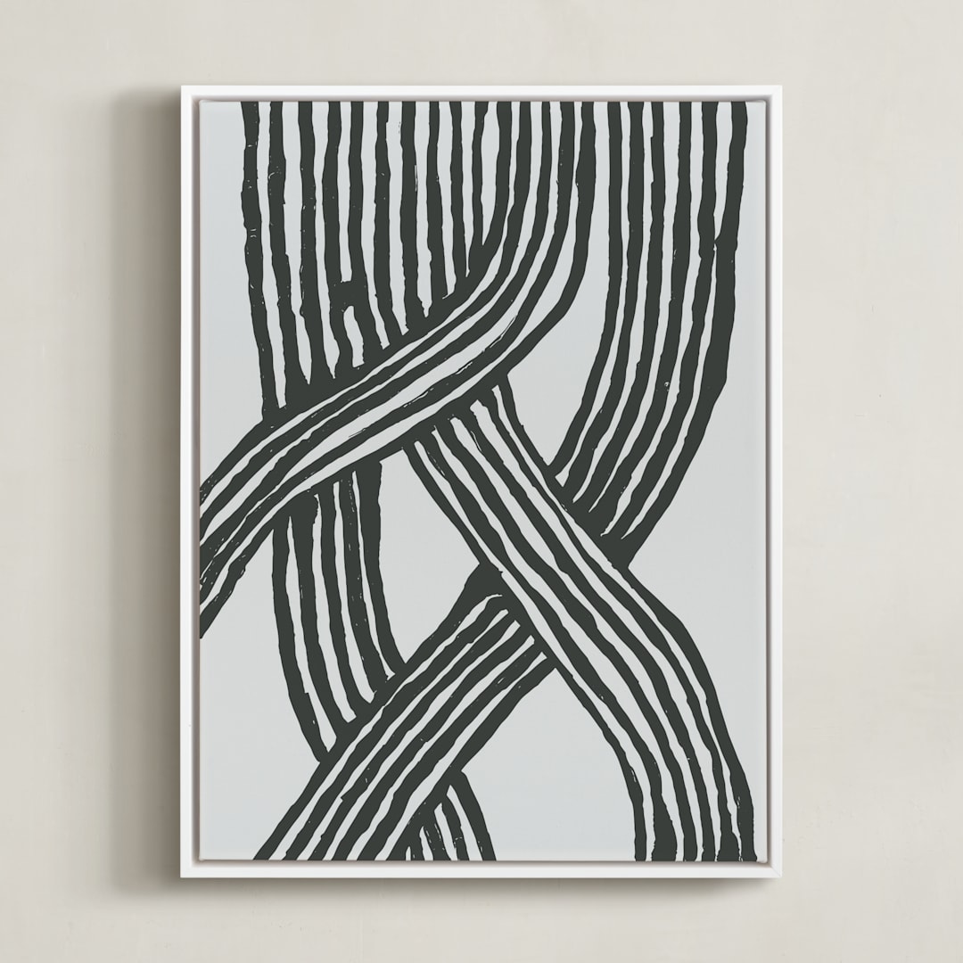 "Braid" - Art Print in Myth grey by Nina Leth - Framed Canvas