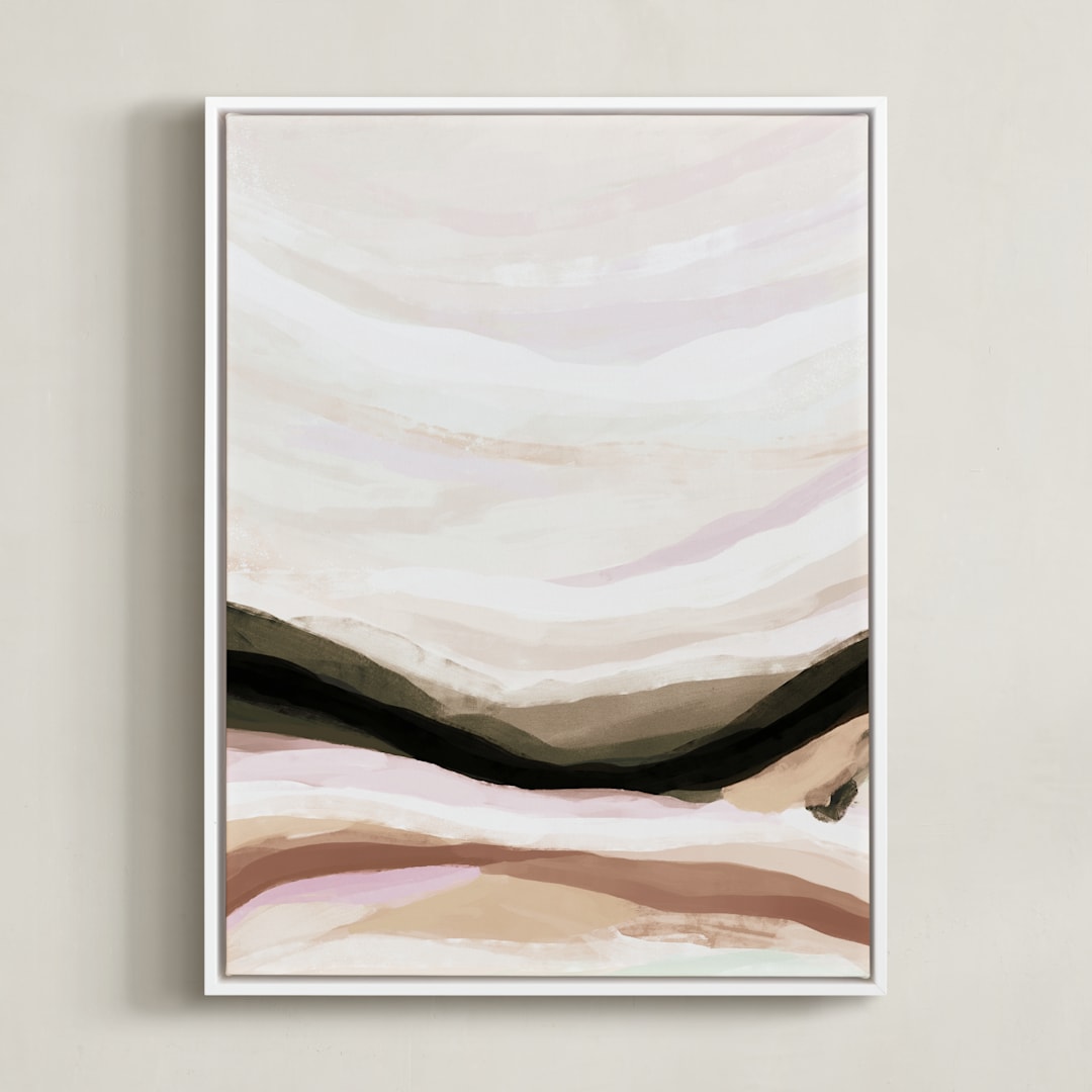 "Glowing Horizon" - Art Print in Sunset by Melanie Severin - Framed Canvas