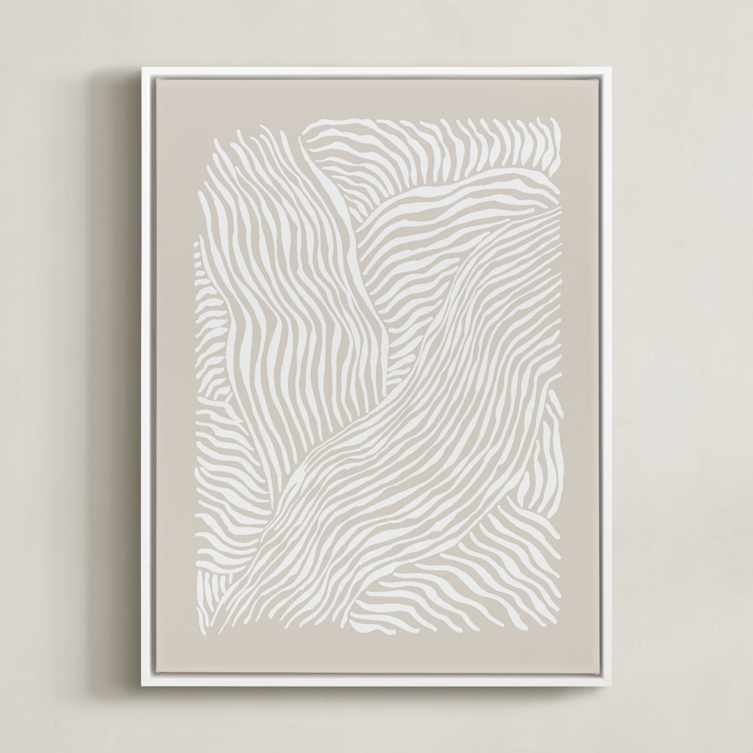 "Falling, Falling" - Art Print in Coastal Drift by Jayne Alfieri - Framed Canvas