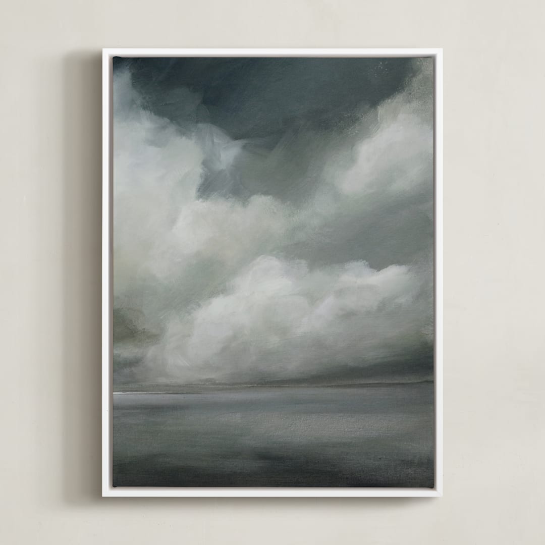 "Reverie II" - Art Print in Slate Grey by Mya Bessette - Framed Canvas