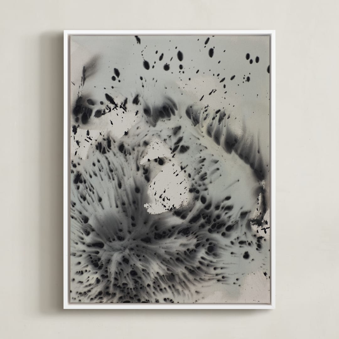 "Phoenix" - Art Print in Green Grey by Christa Kimble - Framed Canvas
