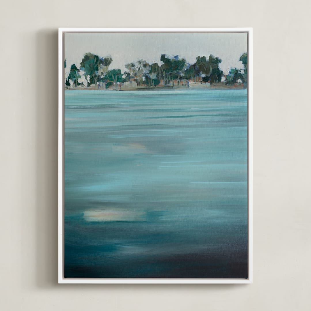 "Come Ashore" - Art Print in Mojito by Jen Florentine - Framed Canvas