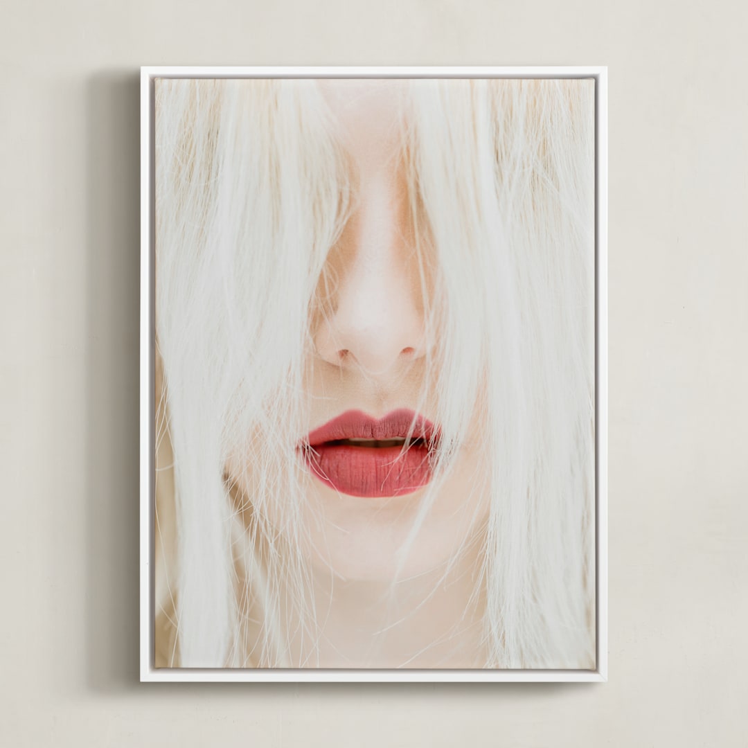 "Lipssss" - Art Print in lipstick red by Cathy Sunu - Framed Canvas