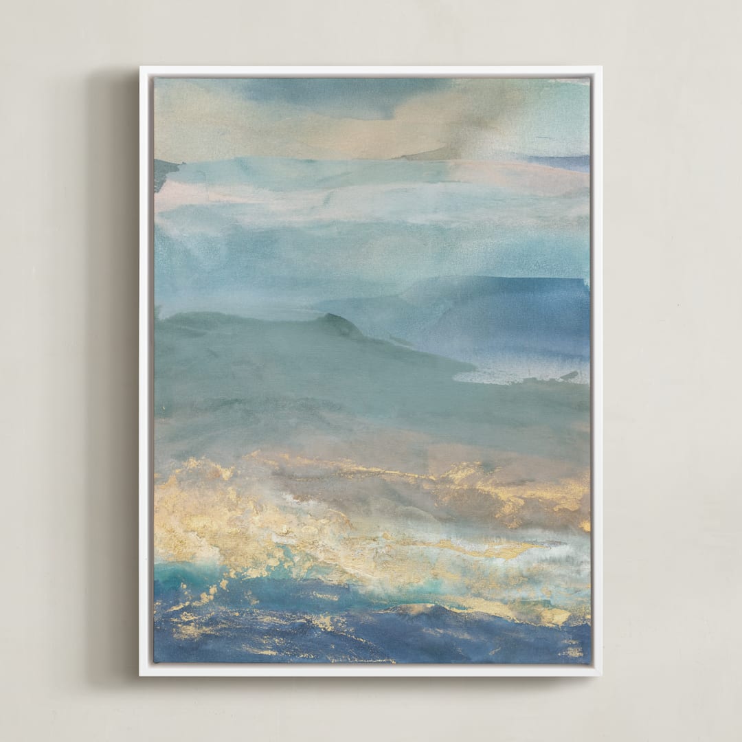 "New Terrain" - Art Print in Blue Slate by Julia Contacessi - Framed Canvas