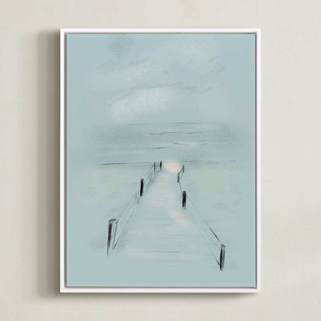 "Pathway forward" - Art Print in Fog by Inkblot Design - Framed Canvas
