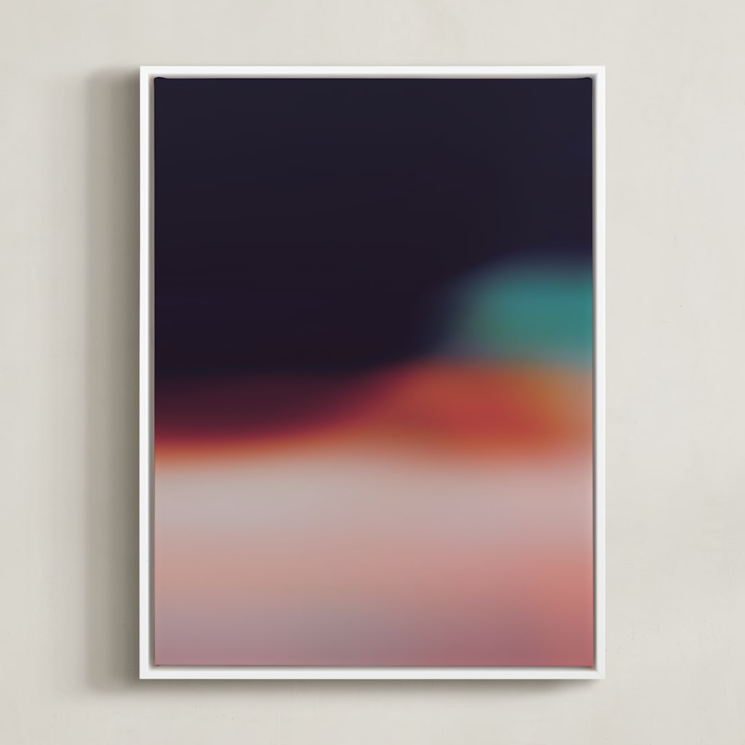 "Evening Walk" - Art Print in Navy Blue by Parima Studio - Framed Canvas