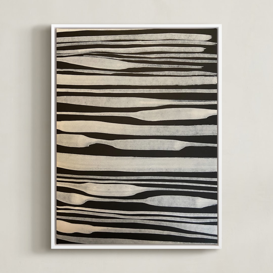 "Linen" - Art Print in Shades of Ecru by Deborah Velasquez - Framed Canvas