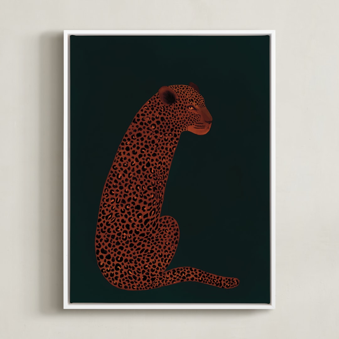 "Watch Out" - Art Print in Forest by Megan Zang - Framed Canvas