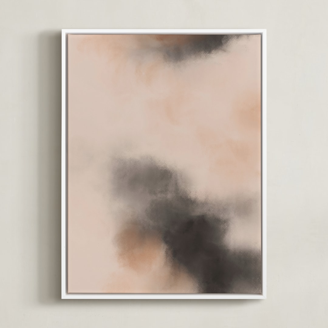 "Stormy Clouds I" - Art Print in Blush by Iveta Angelova - Framed Canvas