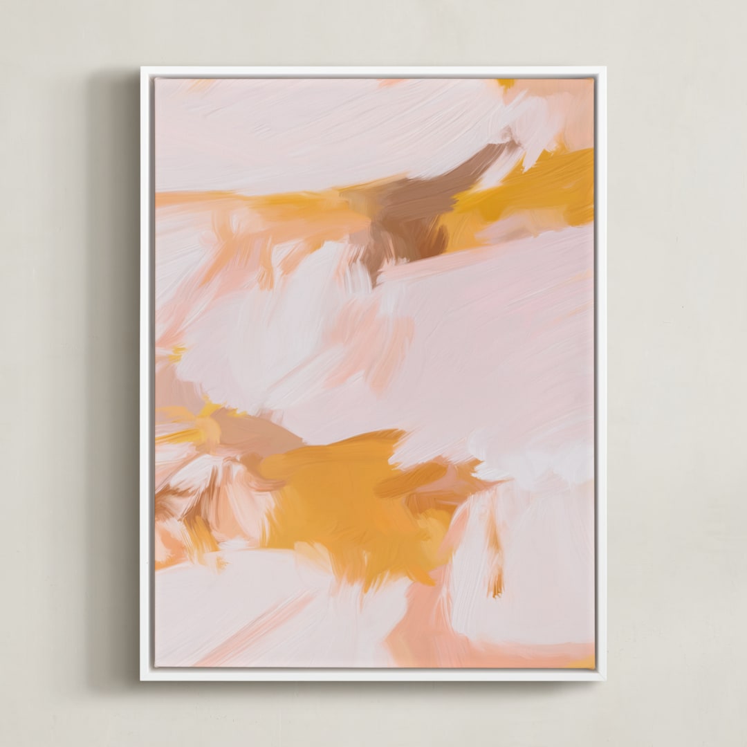 "Marigolds No.2" - Art Print in Marigold Orange by Parima Studio - Framed Canvas