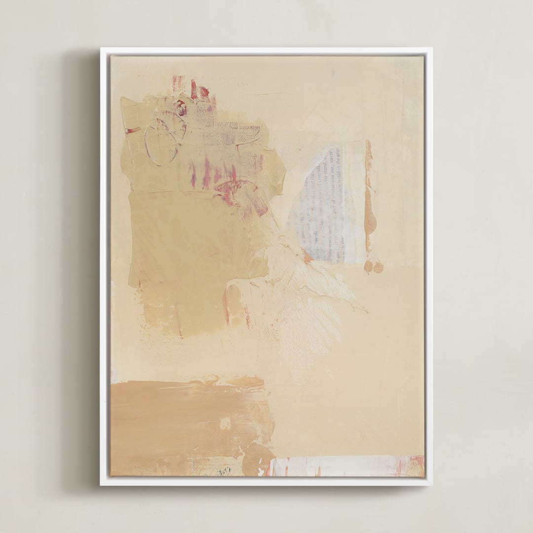 "character and quality" - Art Print in Parchment by Kamala Nahas - Framed Canvas