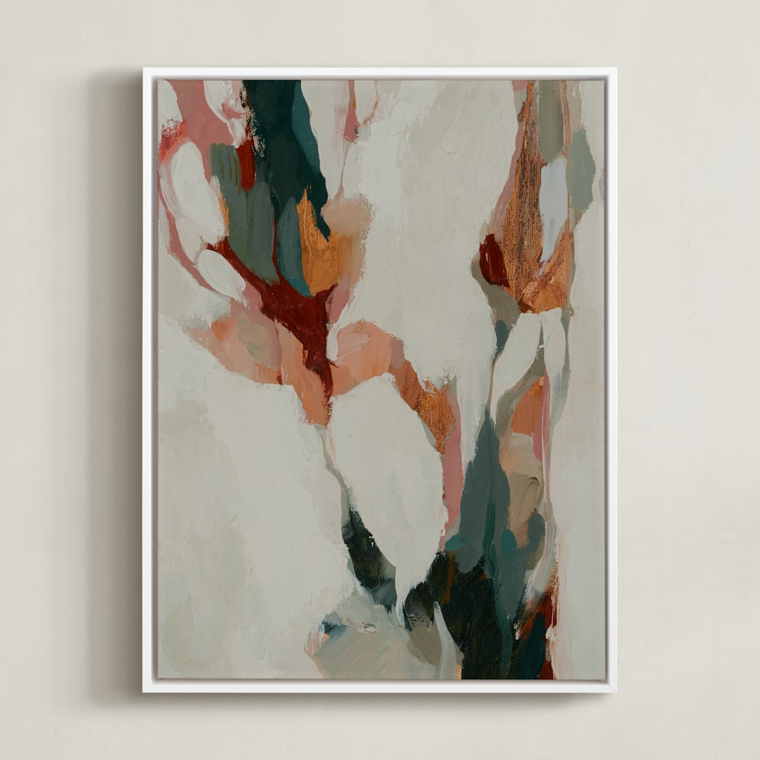 "Winter Thaw No. 2" - Art Print in Warm Grey by Wendy Keller - Framed Canvas