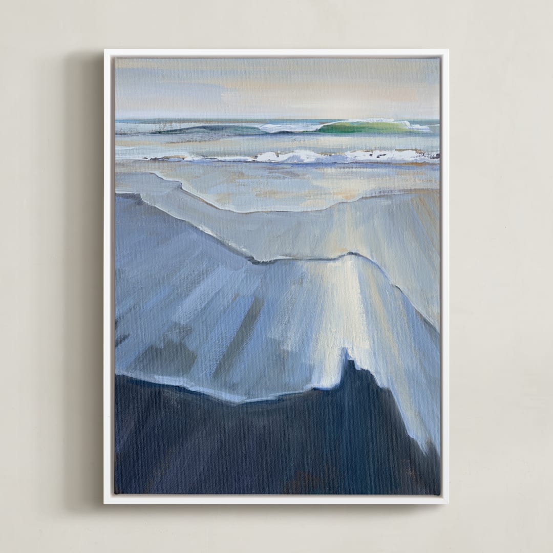"Silver Plated Tide" - Art Print in Breezy by Khara Ledonne - Framed Canvas