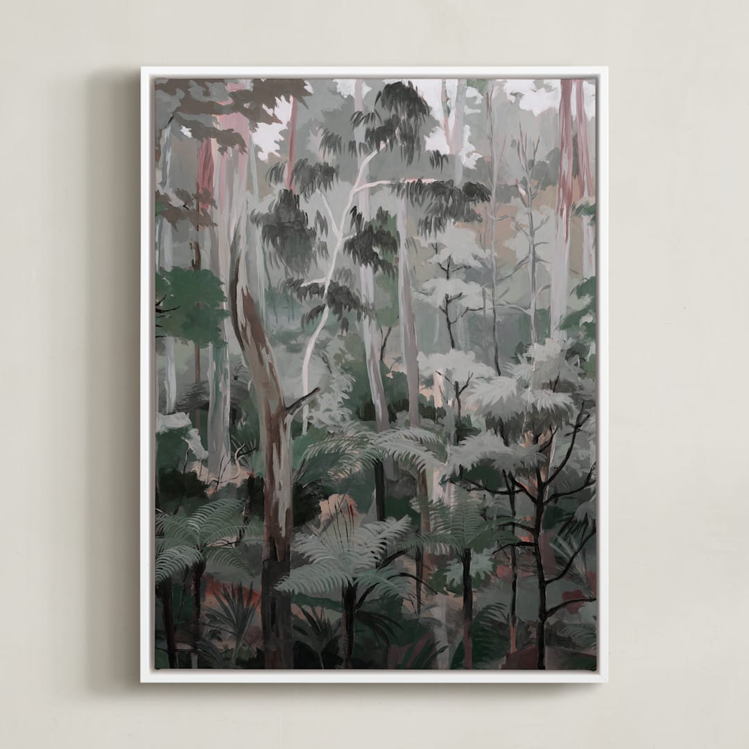"Eucalyptus" - Art Print in spruce green by Alice Carmen - Framed Canvas