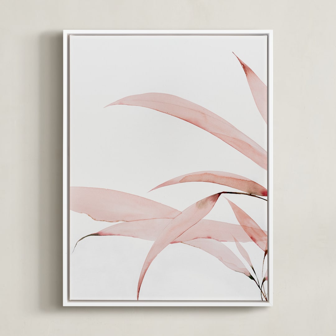 "Mogna01" - Art Print in Coral Pink by jinseikou - Framed Canvas